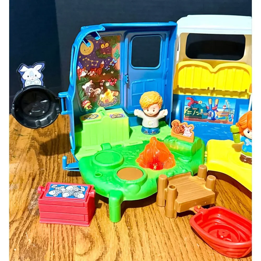 Fisher Price Little People Songs & Sounds Camper RV 2 kids boat cooler lights